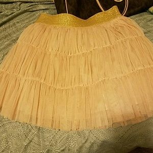 New Tulle ruffle skirt in blush & gold