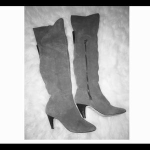 Dolce Vita grey suede heeled boots
