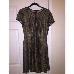 Black and Gold Lace BCBGMaxazria Dress