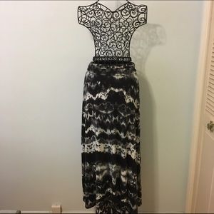 Black and grey maxi skirt