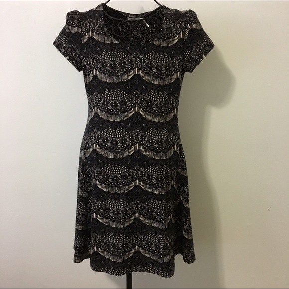 Black lace design dress