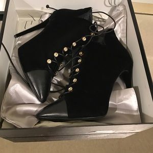 Giuseppe Zanotti Shoes - Giuseppe Zanotti velvet and leather booties NWT Giuseppe Zanotti Shoes - Giuseppe Zanotti velvet and leather booties NWT