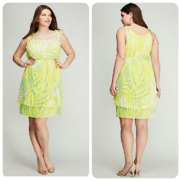 Lane Bryant Tie-Shoulder Pleated Dress 18/20 2x