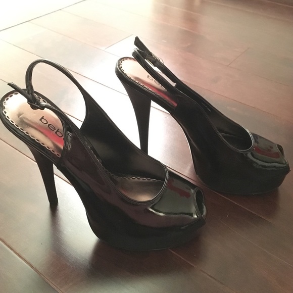 Patent peep toe platform heels w/python heel - Picture 1 of 5