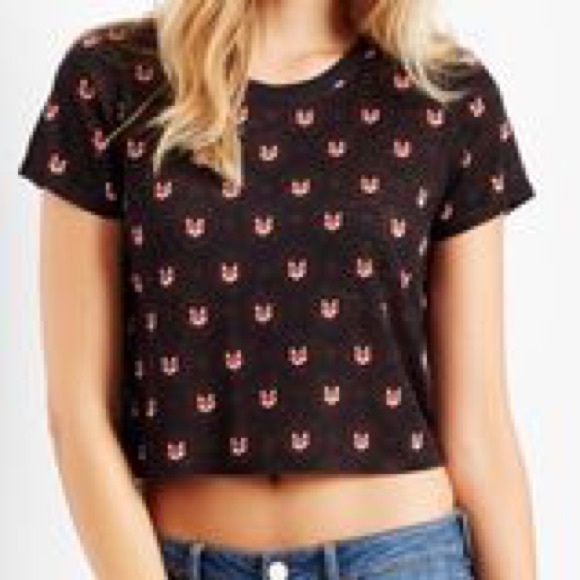 Fox Crop Top • Short Sleeve • MED • EUC 😺