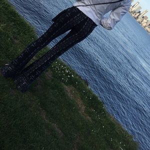 Flared Cotton Knit Pants