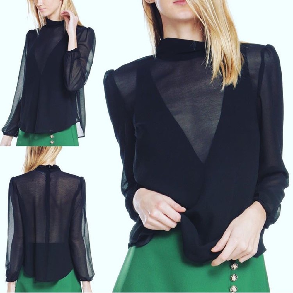 Black Line + Dot blouse