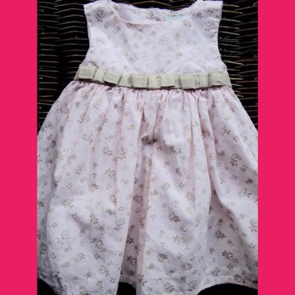 Beautiful Light Pink & Khaki Rose Print Dress - Picture 1 of 4