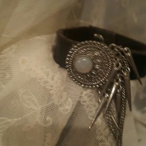 Black Funky Leather Bracelet