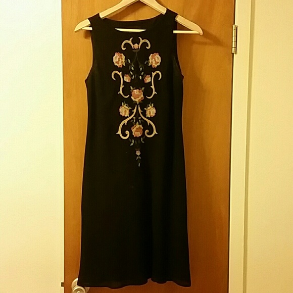 Embroidered & Beaded black cocktail dress
