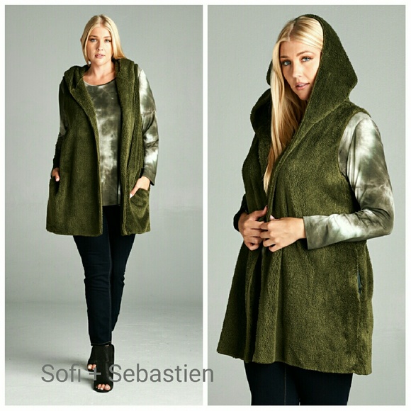 LAST ONE! PLUS size hooded fur vest VERY SOFT! - Picture 2 of 5