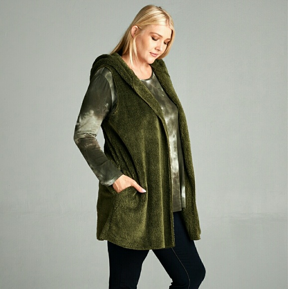LAST ONE! PLUS size hooded fur vest VERY SOFT! - Picture 5 of 5