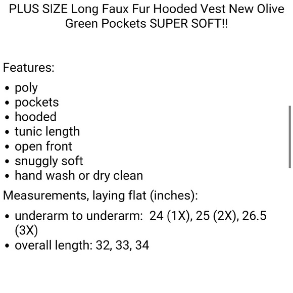 LAST ONE! PLUS size hooded fur vest VERY SOFT! - Picture 3 of 5