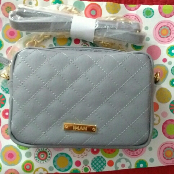 Iman Handbags - IMAN Mini Crossbody Leather Bag