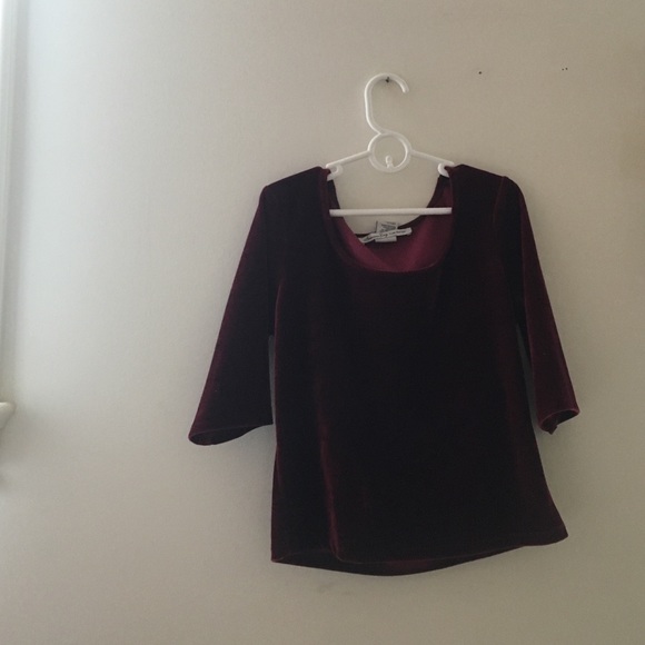 Burgundy medium velvet crop top