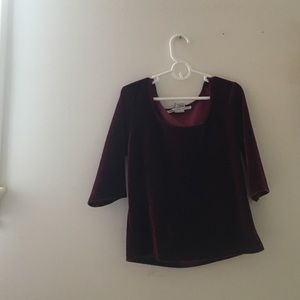 Burgundy medium velvet crop top