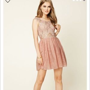 Blush tulle sequined dress