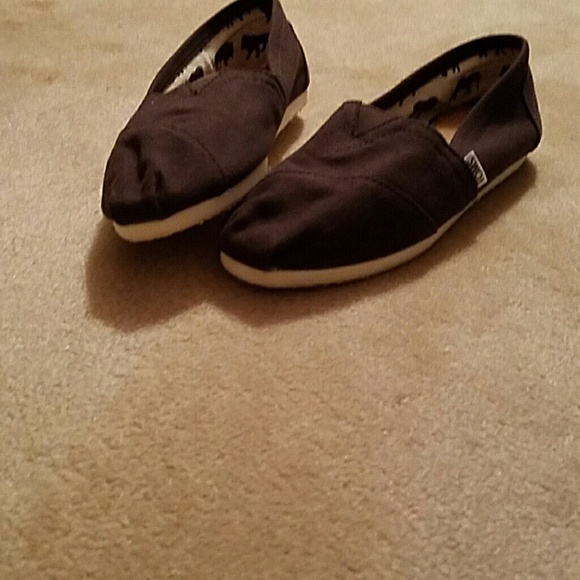 Brown Toms Canvas Slip Ons