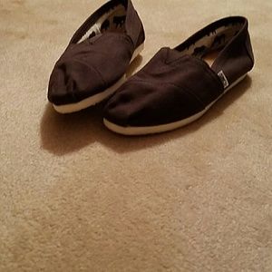 Brown Toms Canvas Slip Ons