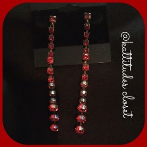 SORRELLI Candy Apple Red earrings 3 1/2" long