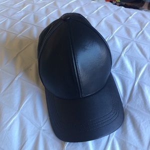 Leather baseball cap