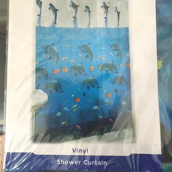 Home Essentials Bath New Vinyl Shower Curtain See Through With Fish