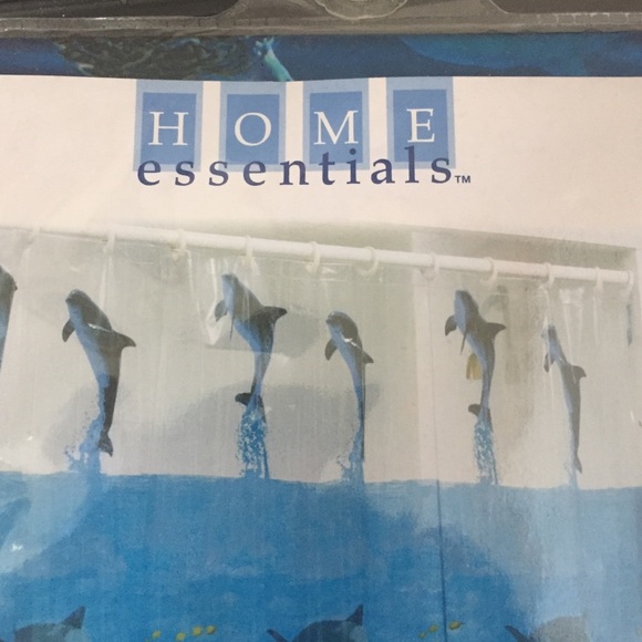 Home Essentials Bath New Vinyl Shower Curtain See Through With Fish