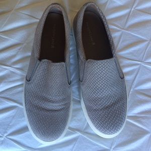 Grey leather snakeskin slip on Maiden Lane sneaker