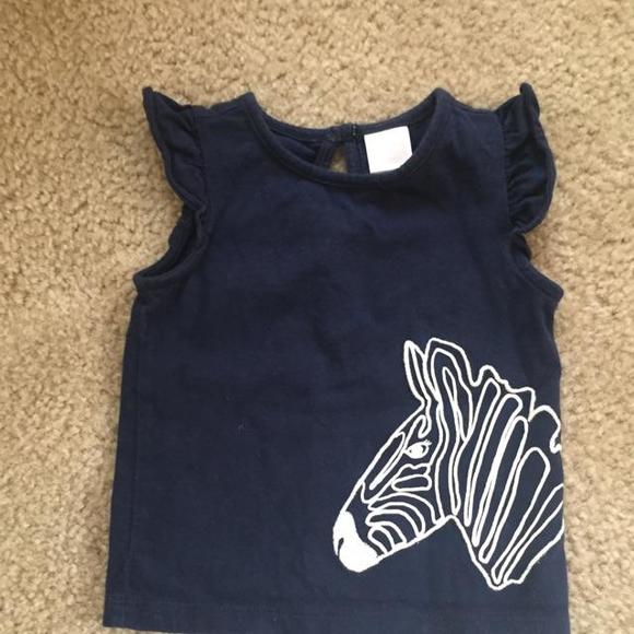 Janie and Jack ruffle sleeveless t-shirt, size 6-12m