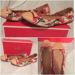 Coach Poppy multi-colored printed flats