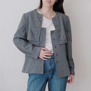 Double layer buttons blazer