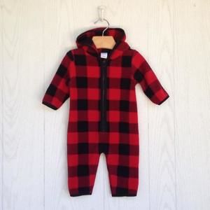 Buffalo Plaid Fleece One Piece