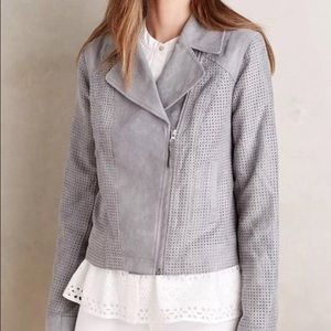 Anthropologie Vegan Suede Moto Jacket