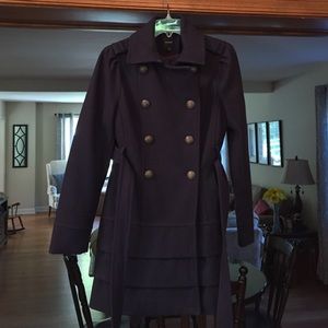 Express Navy Pea Coat Small
