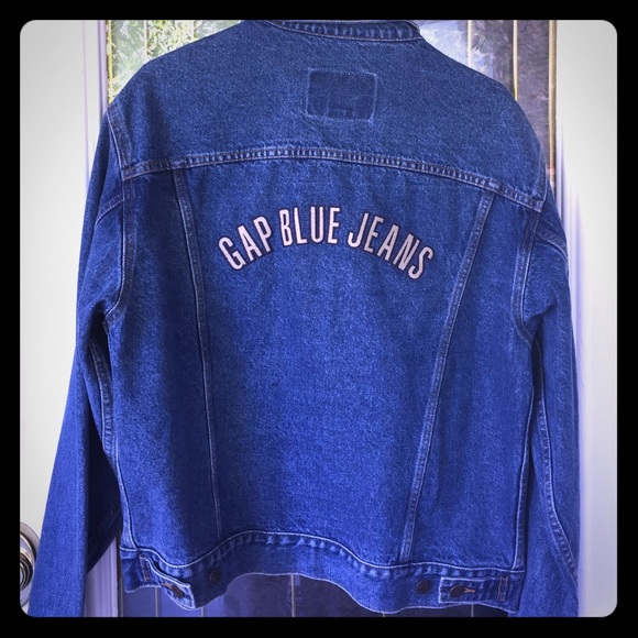 Gap large men's blue jean jacket