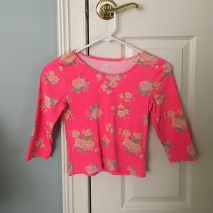 size 10: kids 3/4 sleeve crop floral crop tot