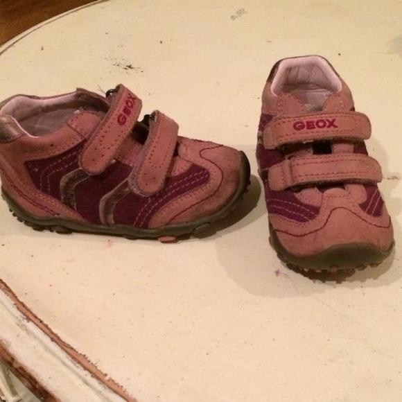 Dusty Rose pink and purple Geox shoes.