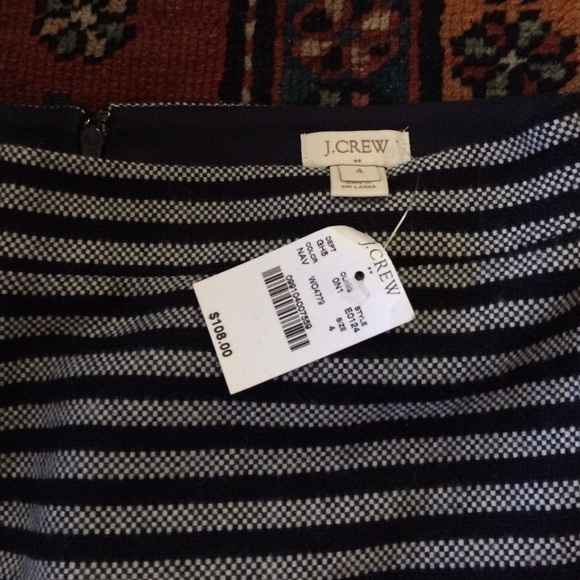 J. Crew Navy Stripe Wool pencil skirt, size4 - Picture 2 of 4