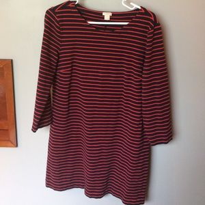 J.Crew long-sleeve, striped tee dress