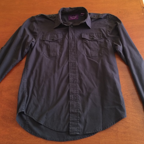 Charcoal gray button up