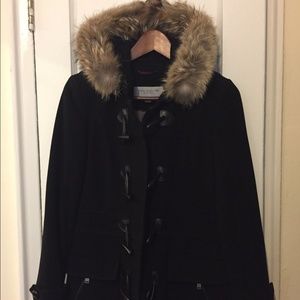 Andrew Marc Wool Toggle Coat-BLACK-SIZE 4