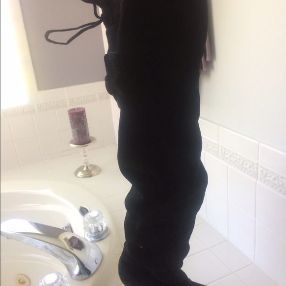 Black thigh high boots