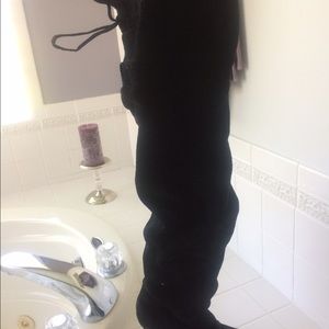 Black thigh high boots