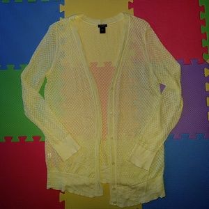 Ann Taylor yellow 5 button cardigan