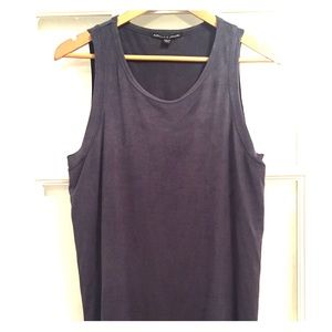Gray faux suede muscle tank
