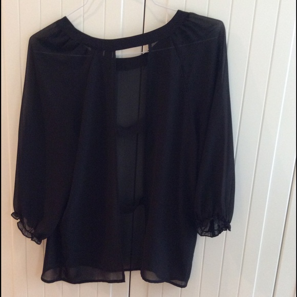 Sheer open black blouse