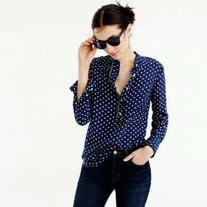 J. Crew popover polka dot shirt