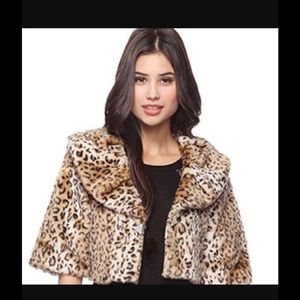 Forever21 cheetah faux fur crop jacket