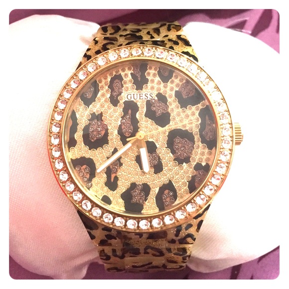 Guess leopard watch