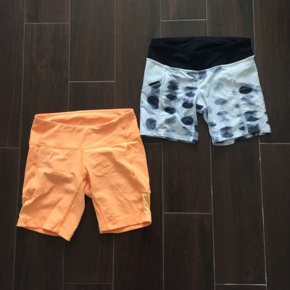 2 pairs Lululemon bike shorts (not padded)